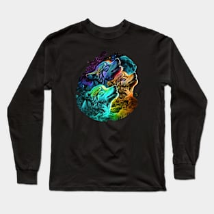 The call of the wolf spirit v2 (round) Long Sleeve T-Shirt